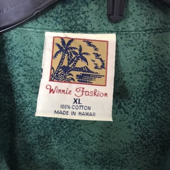 Vtg Winnie fashion Hawaiian 100% cotton button down shirt size XL men tropical - Picture 6 of 11